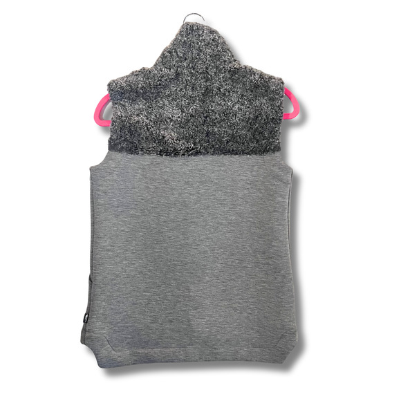 THE NORTH FACE Women's Hybirnation Thermal 3D Vest GRAY Size Small Faux Fur Trim - Picture 2 of 6